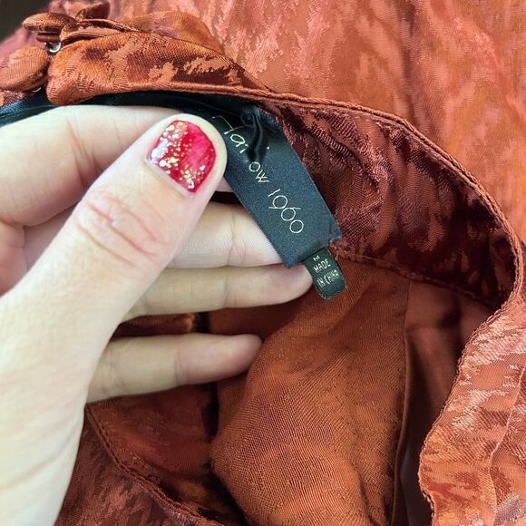 NWT House of Harlow x Revolve Medium Orange Cropped Blouse - Picture 2 of 11